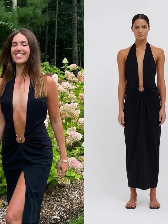 Christopher Esber Dresses & Skirts - Christopher Esber Halter Plunge Midi Dress with Ring Detail